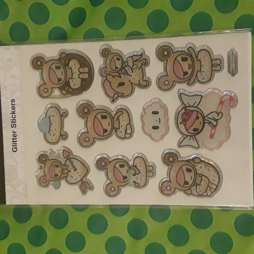 Tokidoki Donutella & Friends Glitter puff stickers holographic